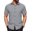 COOFANDY Mens Wrinkle Free Dress Shirt Polka Dot Short Sleeve Button Down Business Casual Shirts - 2 of 4