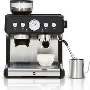 Coucheta 20 Bar Espresso Machine - Stainless Steel with Built-in Grinder, 2.8L Tank & Steam Wand, Dual Color Options for Latte & Cappuccino - 1 of 4