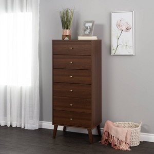 6 Drawer Milo Mid-Century Modern Tall Chest - Prepac - 1 of 4