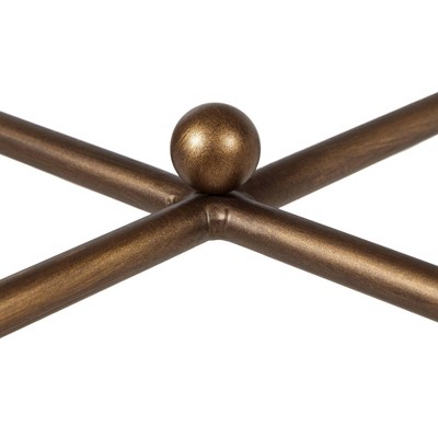 Bronze Rectangular Glass Top Cocktail Table with X-Base