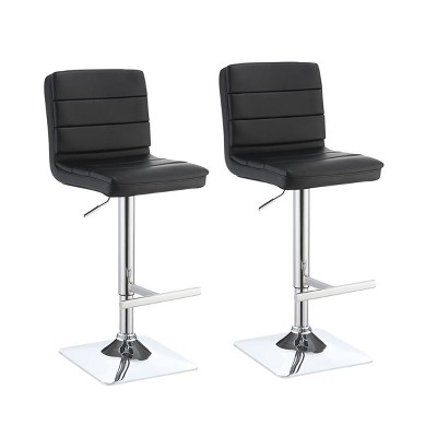 NicBex Set of 2 Bar Stools for Kitchen Island,Leather Adjustable Counter Bar Stools with Metal Legs,Bar Chairs for Dining Rooms,Kitchens Islands