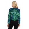 Anna-Kaci Women's Sequin Bomber Jacket with Zipper Front and Ribbed Trim - 4 of 4