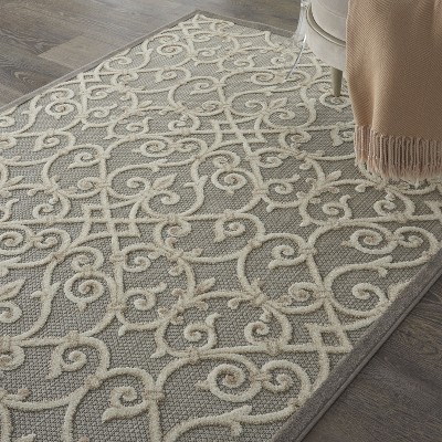 Aloha 5'3" x 7'5" Natural Polypropylene Flat Woven Outdoor Rug