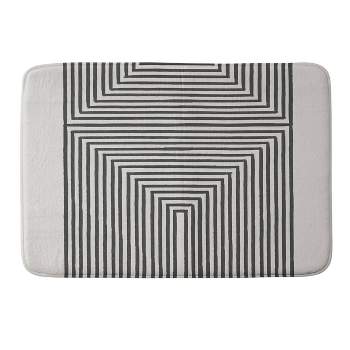 34"x21" TMS by Night Geometric Modern Boho Memory Foam Bath Mat Black - Deny Designs