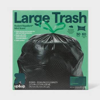 Large Drawstring Trash Bags - Mint Scent - 30 Gallon - up & up™