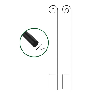 Set of 2 Metal Pole Shepherd Hooks - for Hanging Baskets, , Bird Feeders, and Lanterns by Pure Garden