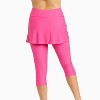 Calypsa Women's Chlorine Resistant Skirted Swim Capris - 2 of 3