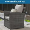 Heynemo 4 Piece Patio Furniture Sets, All-Weather Wicker Conversation Sets, Outdoor Rattan Sectional Sofa Chair with Coffee Table - 3 of 4