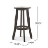 DSVIMOY Counter and Bar Stool Rustic Acacia Wood Barstool with Footrest for Outdoor Seating, Gray, 34.25"*19"*6.5" - 3 of 4