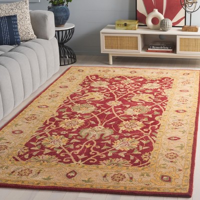 Rust and Beige Hand Tufted Wool Area Rug