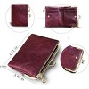 BEAFUP Womens Wallet,Ladies Vintage Leather Bifold Wallet with Zipper & Kiss Lock - Compact Coin Purse for Daily Use,Travel,and Shopping - 3 of 4