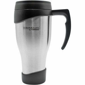 Thermos 24 oz. ThermoCafe Stainless Steel Travel Mug - Stainless Steel/Black - 1 of 1