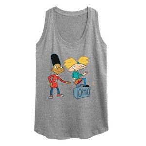 Women's - Hey Arnold! - HA Air Guitar Graphic Racerback Tank - 1 of 4