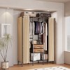 Artloge Heavy Duty Multi-Functional Large Closet Organizers,Black Metal Clothing Garment Rackwith 7 Shelves, 2 Drawers and 2 Dust Proof Curtain - 2 of 4