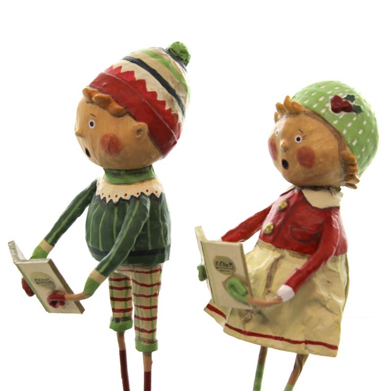 Lori Mitchell 6.5 Inch Henry & Holly Come A Caroling Singing Christmas Caroling Figurines, 2 of 4