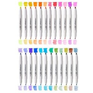 KINGART Twin-Tip Highlighters 24 Colors - 1 of 4