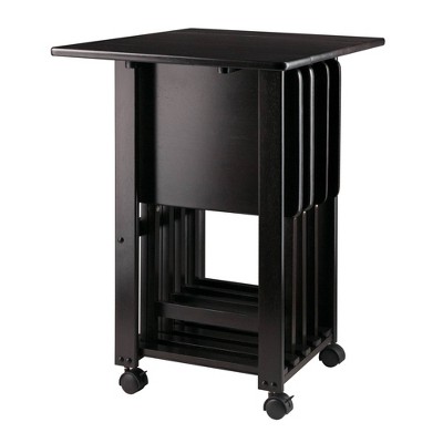 Sophia 5-Piece Brown Solid Wood Snack Table Set