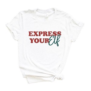 Simply Sage Market Women's Express Your Elf Short Sleeve Graphic Tee - 1 of 4
