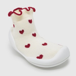 Komuello Toddler Girl First Walk Sock Shoes - Sweet Hearts - 1 of 4