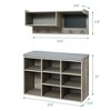 Hall Tree Shoe Bench Industrial 6 in 1 Coat/Shoe Rack with 5 Hooks - 2 of 4