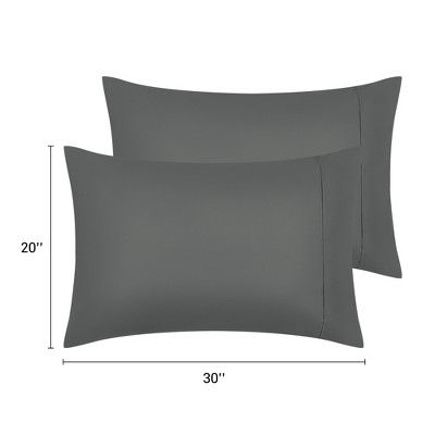 Dark Gray Polyester Standard/Queen Pillowcases with Envelope Closure