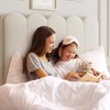 Twin Bed Frame with Drawer, Velvet Upholstered Platform Bed with Wave Headboard, Girls Bed, Wooden Slats Support - 4 of 4