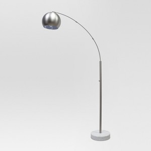 Span Single Head Metal Globe Floor Lamp Nickel Includes Energy Efficient Light Bulb - Project 62 , Size: Lamp with Energy Efficient Light Bulb