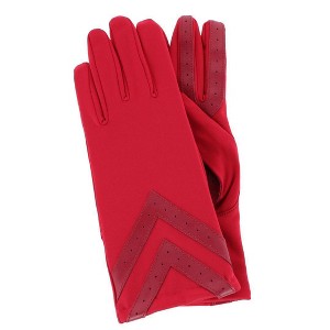 Isotoner Women's Fleece Lined Touchscreen Chevron Winter Glove - 1 of 4