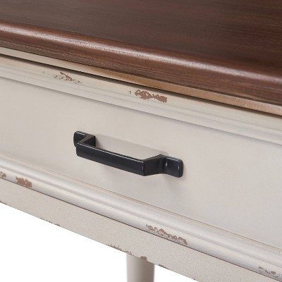 Farmhouse Antique White Wood Console Table with Storage