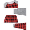 cheibear Christmas Plaid Long Sleeve One Pocket Tee with Pants Family Pajama Set - image 4 of 4