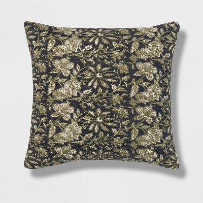 Euro 26''x26'' Textured Chambray Cotton Decorative Throw Pillow Warm Brown  - Casaluna™ : Target