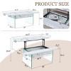 Modern Coffee Table with Lift Top, Grain Sticker, Tempered Glass Legs for DIY Art or Sticker, Perfect for Living Room or Office-Maison Boucle - 4 of 4