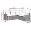 vidaXL Patio Sofa Set with Cushions Outdoor Furniture 5 Piece Poly Rattan - Brown and Cream Without Table - 3 of 4