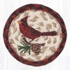 Earth Rugs Cardinal Pinecone Jute Coaster – 5"x5" Rustic Bird & Nature Print for Farmhouse Decor - 2 of 3