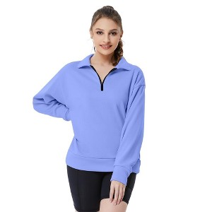 Womens Oversized Sweatshirts Hoodies Half Zip Pullover Fall Fashion Outfits 2024 Y2k Clothes - 1 of 4