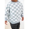 Organic Cotton Sweatshirt | Blue Checkered | Charlie Lou Baby - 4 of 4