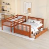 Twin Over Full Bunk Bed with Storage Drawers & Convertible Solid Wood Frame, Space-Saving for Kids or Teens-3irtyhousy - 3 of 4