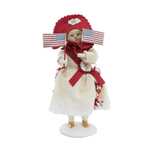 Dee Harvey 9.0 Inch Polly's Parade Patriotic Flag July Fourth Figurines - 1 of 3
