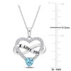 EVERLY JEWELRY | Sterling Silver 2 1/2 CT TGW Light Blue and White Cubic Zirconia Infinity Heart Pendant with Chain, 18 inc - 2 of 4