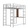 Whisen 42.1'' W x 79.5'' L Twin Size Metal Loft Bed with Built-in Desk, Shelf and Ladder, Strong Metal Frame - 4 of 4