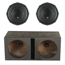 Q Power QBOMB15V Dual 15-Inch Vented Speaker Box from High Grade MDF Wood with Durable Bed Liner Spray 