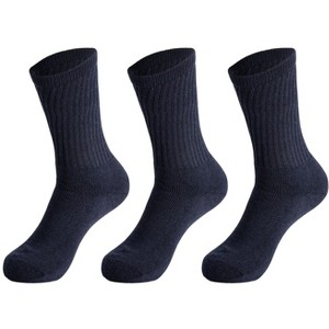 3 Pairs Cotton Crew Socks for Women – Soft, Breathable & Cushioned Athletic Sport Socks, Size 9-11 - 1 of 4