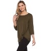 Rekucci Women’S Super Soft Knit Top With Knot Detail And 3/4 Sleeves – Eco-Friendly, Comfortable And Stylish Everyday Wear - 2 of 3