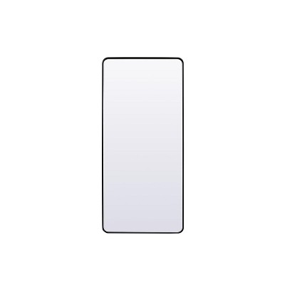 Elegant Lighting Soft Corner Metal Rectangle Full Length Mirror 32x72 Inch in Black
