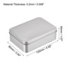 Unique Bargains Home Tinplate Sturdy Durable Portable Storage Box with Lids Silver Tone - 2 of 3