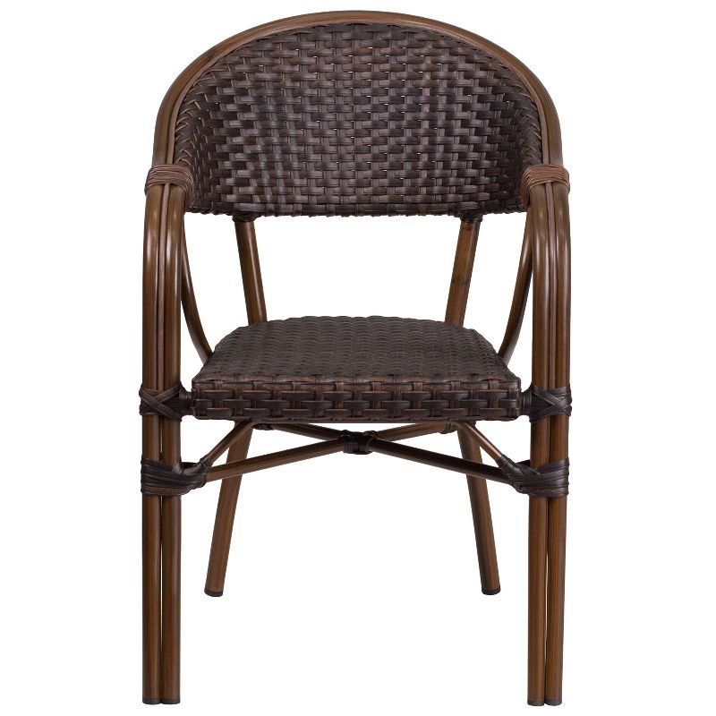 Flash Furniture Milano Series Rattan Restaurant Patio Chair with Bamboo-Aluminum Frame, 6 of 7