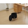 FURNIinspire Ottomans and Benches Round Storage Ottoman with Metal Base Elegant Simple Design for Contemporary Living, Black, 14.6"*13"*6.7" - 2 of 4