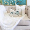 Embroidered Pumpkin Lumbar Throw Pillow – Misty Blue Fall Accent Cushion - 2 of 4