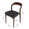 Mid-Century Modern Solid Wood Dining Chairs Set of 2, PU Leather Upholstered Chairs with Curved Back for Kitchen or Dining Room-The Pop Home - 4 of 4