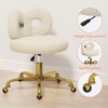 ROOMTEC Vanity Chair with Wheels, Swivel Makeup Chair,Bedroom Height Adjustable Chair with Upholstered and Cute Bow Backrestst - 4 of 4